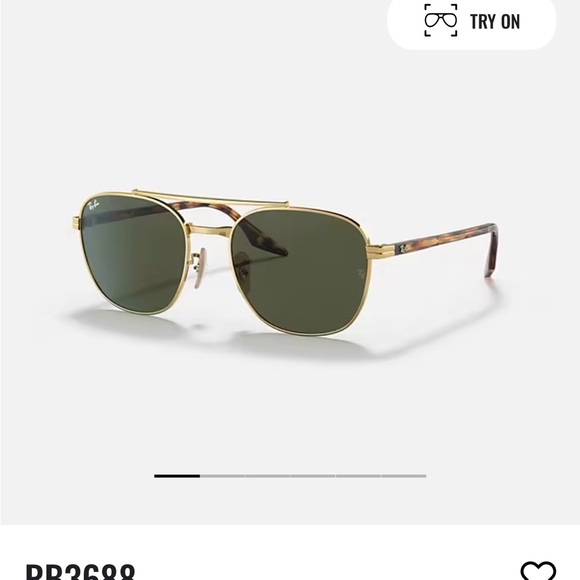 Ray-Ban Classic Gold Frame with Green Lenses RB3688 - brand new, never worn. - Picture 1 of 13